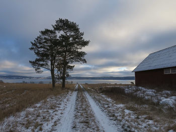 Scenic view of landscape against cloudy sky