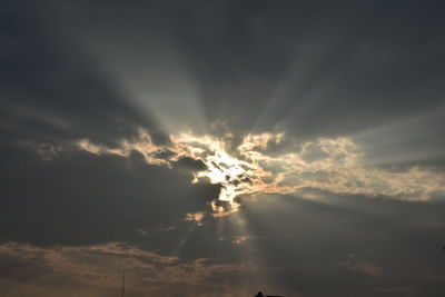 Low angle view of clouds in sky during sunset