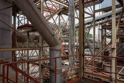 Low angle view of crane at construction site