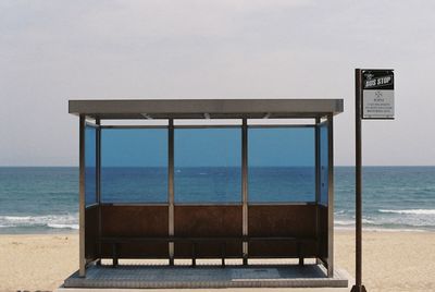 Scenic view of beach against clear sky