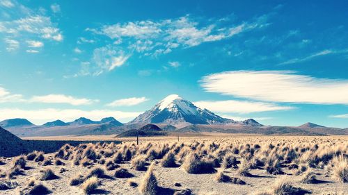 Scenic view of mountains against sky