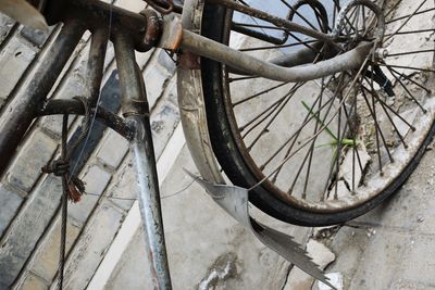 Close-up of bicycle wheel