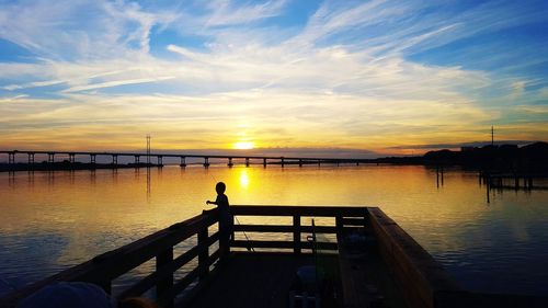 Scenic view of sunset over sea