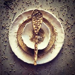 Close-up of pattern on tiled floor