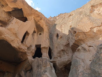 Low angle view of rock formation