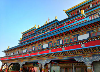 Low angle view of temple against sky