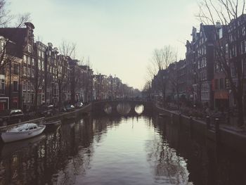 View of canal against sky