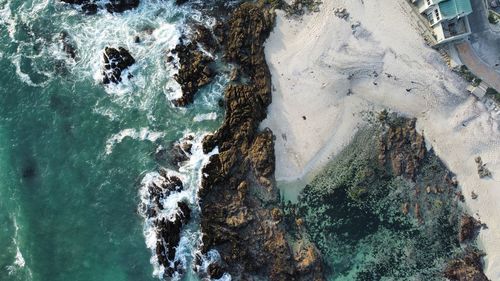 High angle view of beach