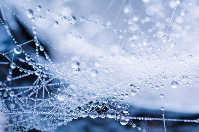 Close-up of water drops on glass