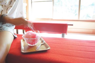 Close-up of food on table