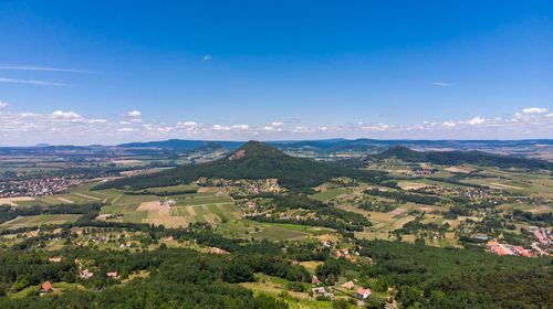 Scenic view of landscape against blue sky