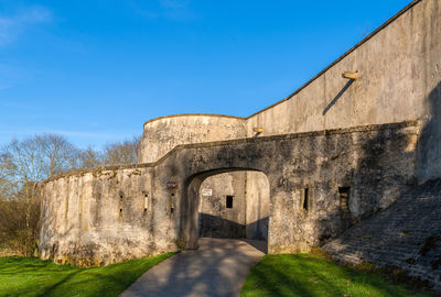 View of fort against blue sky