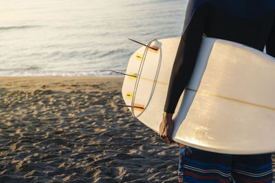 Close-up of person on beach