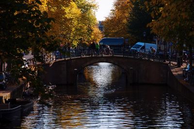 Bridge over river in city