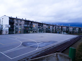 View of basketball court against sky