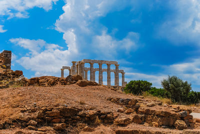 Old ruin building against cloudy sky