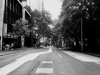 Empty road in city