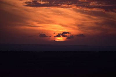 Silhouette of landscape at sunset