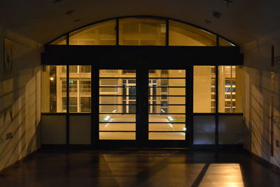 Interior of illuminated building