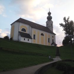 View of lawn against the sky