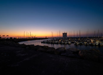 Scenic view of sea against clear sky during sunset