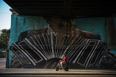 Man riding motorcycle