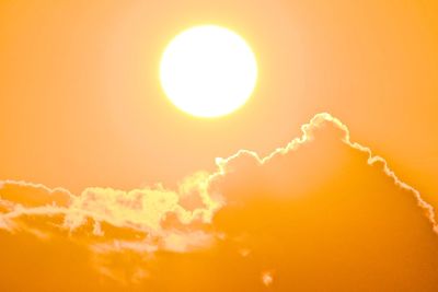 Low angle view of sun during sunset