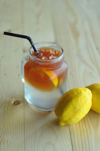 Close-up of drink on table