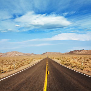 Surface level of road along countryside landscape