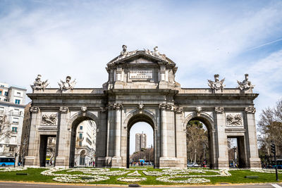 Low angle view of historical building against sky