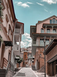 Low angle view of residential buildings against sky