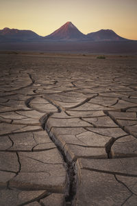 Cracks and volcanoes in the atacama desert