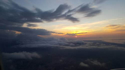 Aerial view of cloudscape during sunset