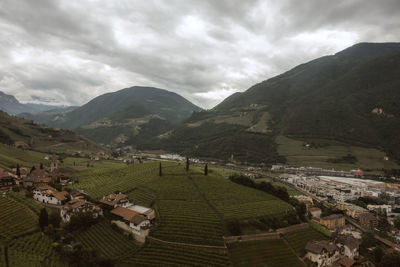 High angle view of townscape against sky
