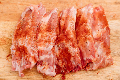 Close-up of food on cutting board