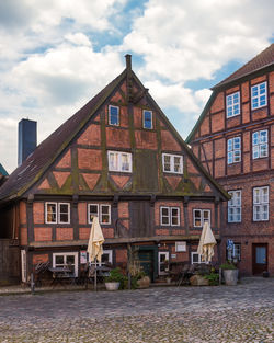 Beautiful and picturesque city view of historic old town of lauenburg/elbe