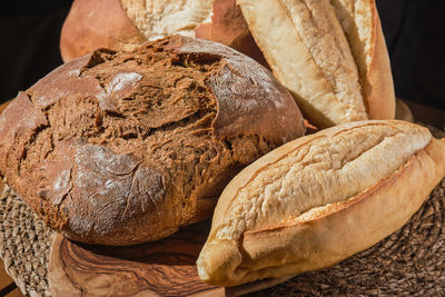 Traditional pastries in turkey, fresh bread,  close-up, selective focus. homemade whole grain bread
