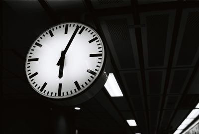 Low angle view of clock