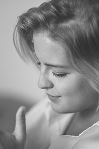 Close-up portrait of a young woman