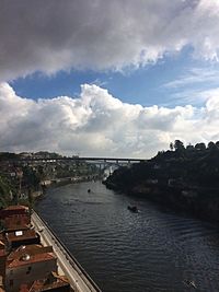 View of river against cloudy sky