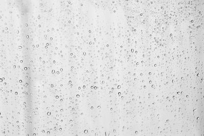 Full frame shot of raindrops on glass window