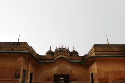 Low angle view of a building against clear sky