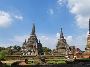 Temple against building