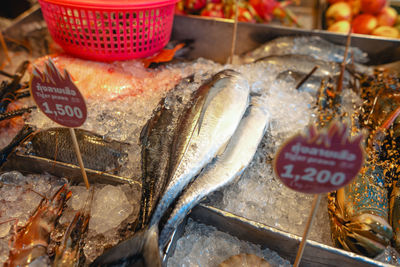 Close-up of fish for sale in market