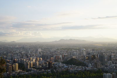 High angle view of city at night