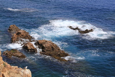 Rocks in sea