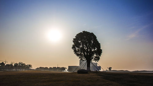 View of people at sunset