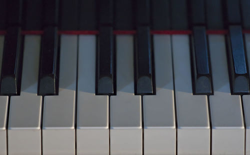 Close-up of piano keys