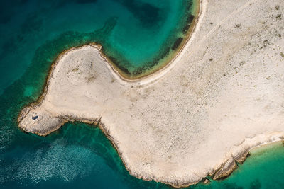 High angle view of beach