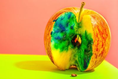 Close-up of fruit against white background